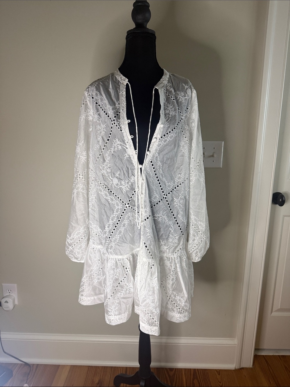 Hill House White Eyelet Embroidered Swim Coverup